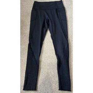 Free People Black Legging Women's Medium Gathered at bottom of leg 26" Inseam